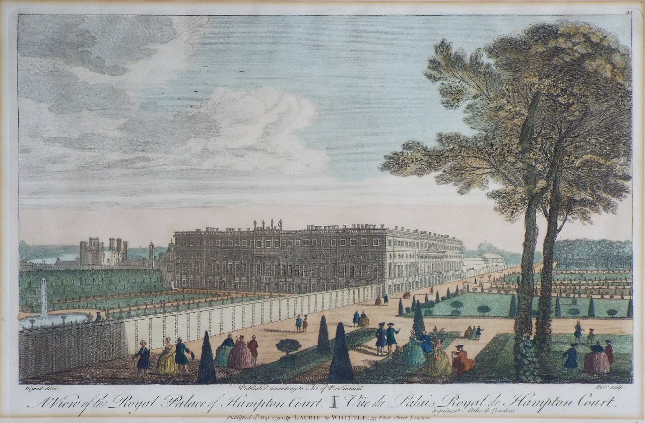 Print - A View of the Royal Palace of Hampton Court  - 